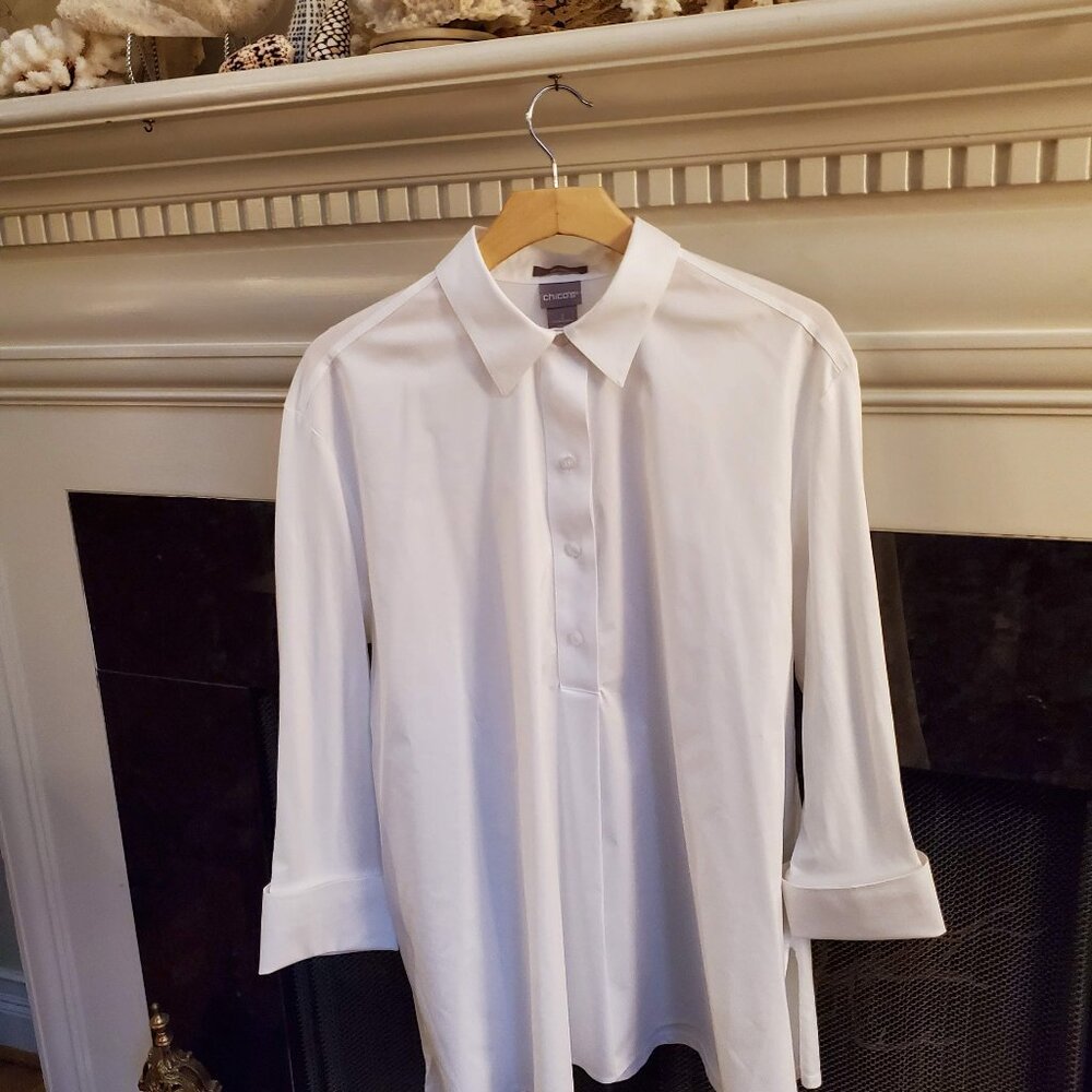 Chicos No Iron Knit Mix Popover Tunic, Size 2 (U.S. 12,14)